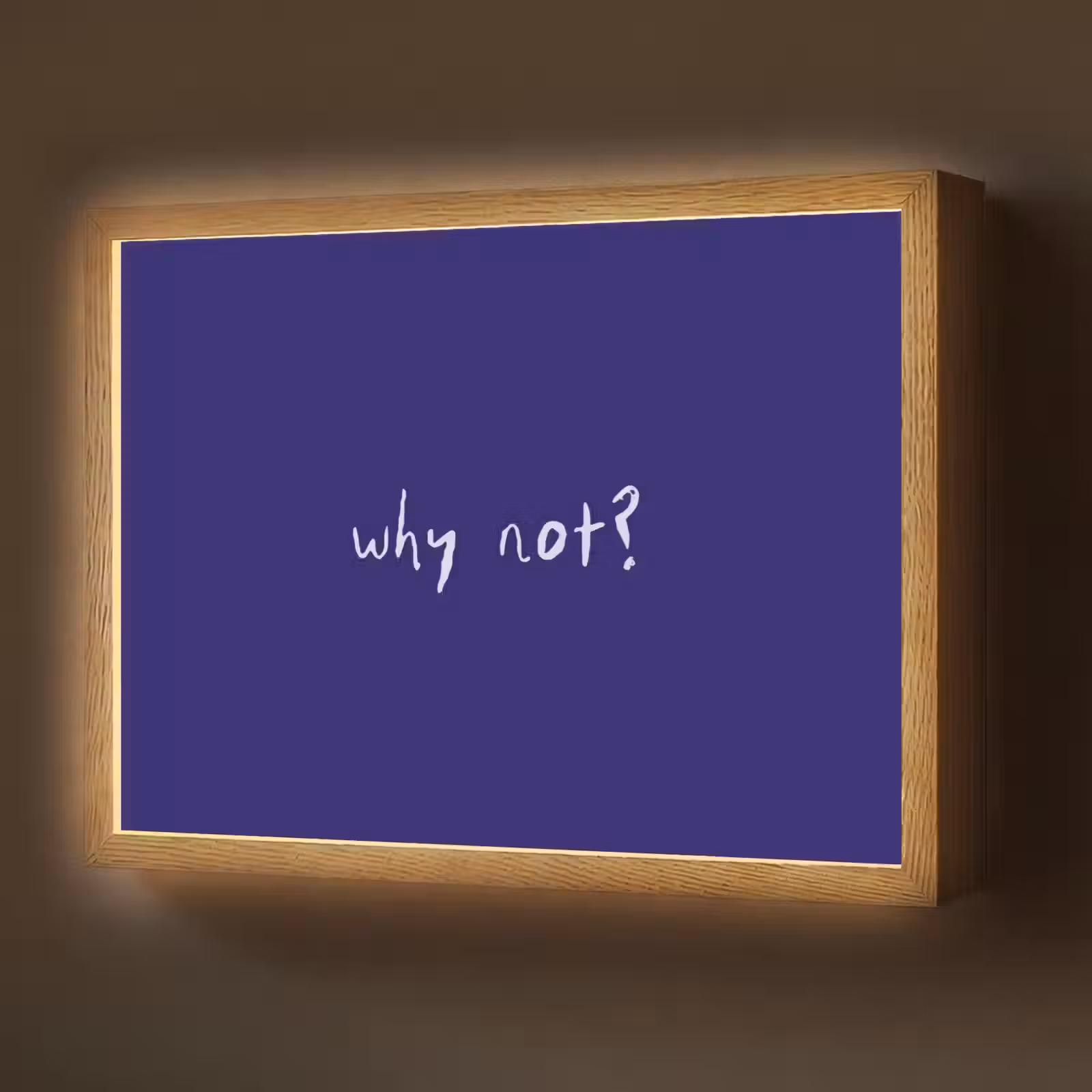 Lightbox - Wandlamp - Why not - Blauw - Handgeschreven — 1