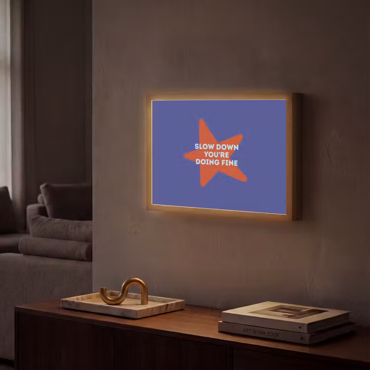 Lightbox - Wandlamp - Slow down you're doing fine - Ster - Blauw — 2