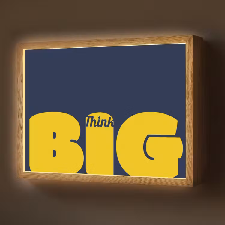Lightbox - Wandlamp - Think big - Blauw - Geel — 1