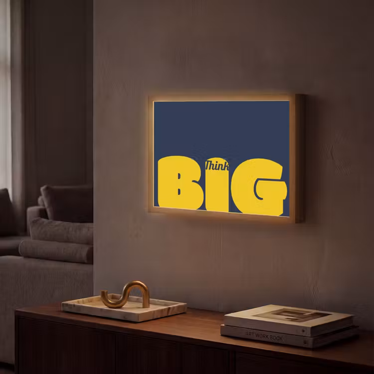 Lightbox - Wandlamp - Think big - Blauw - Geel — 2