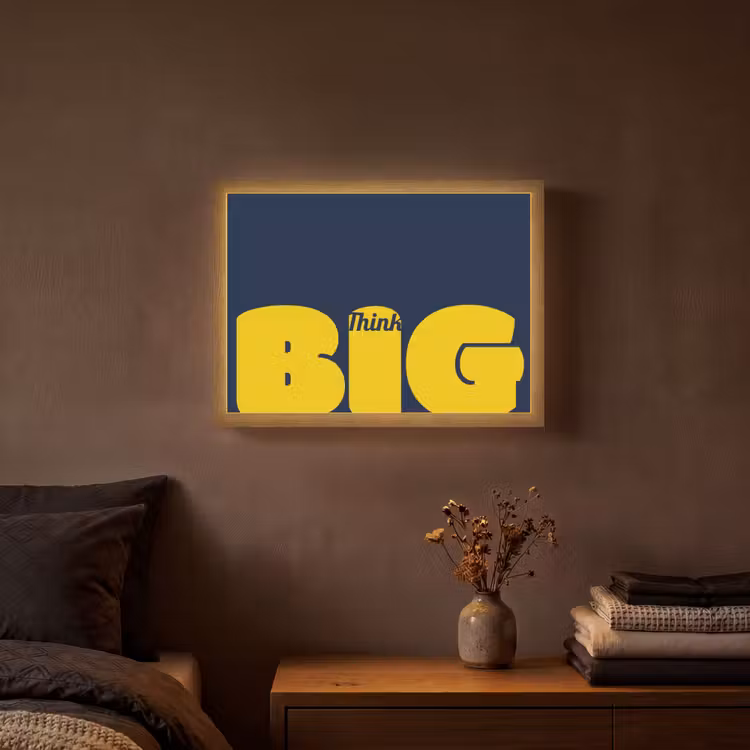 Lightbox - Wandlamp - Think big - Blauw - Geel — 3