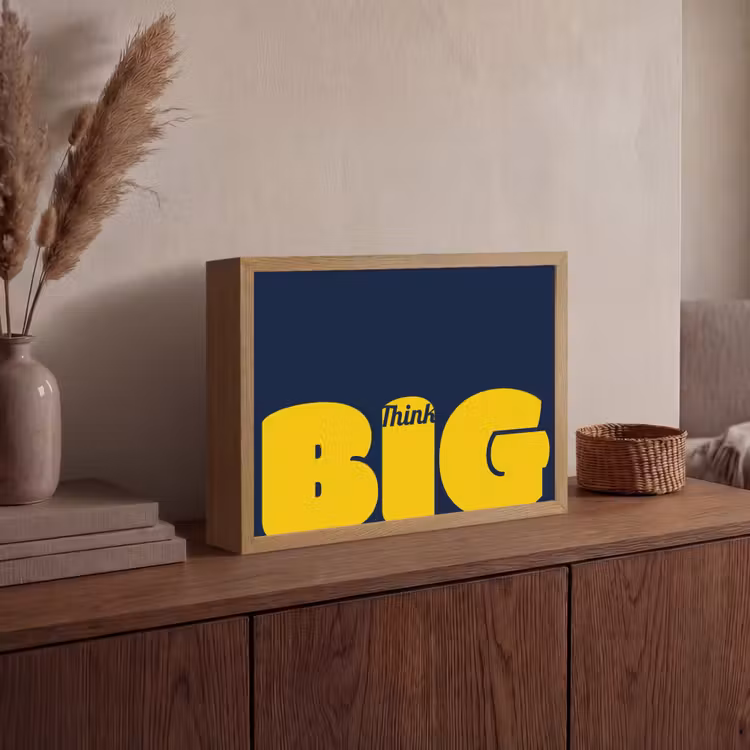 Lightbox - Wandlamp - Think big - Blauw - Geel — 4