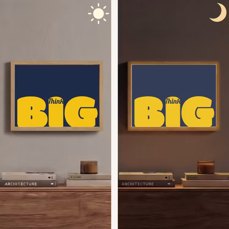 Lightbox - Wandlamp - Think big - Blauw - Geel — 6
