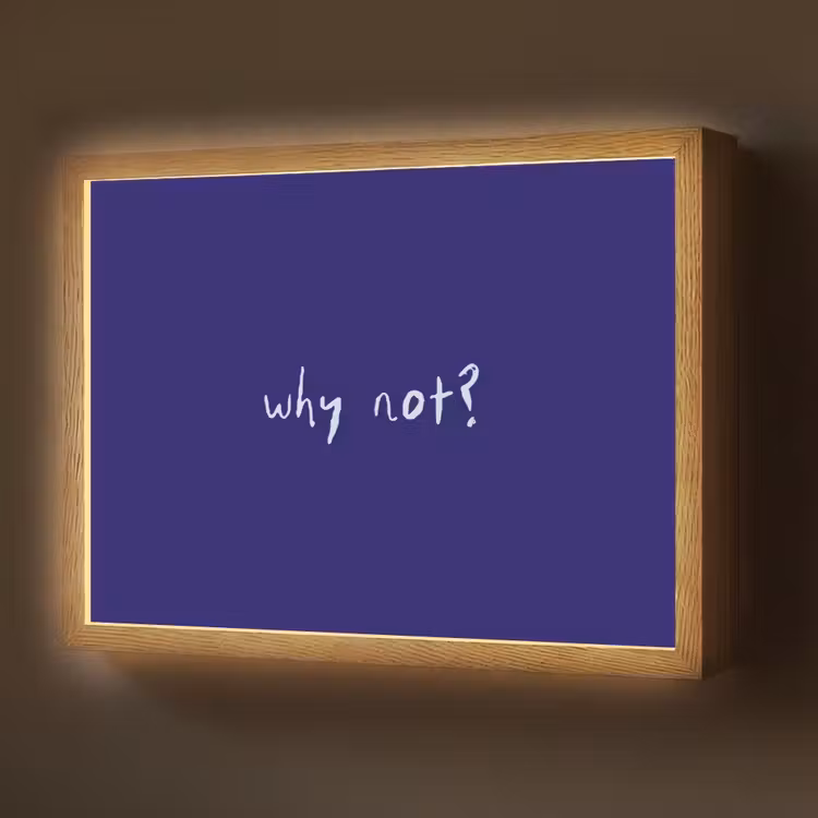 Lightbox - Wandlamp - Why not - Blauw - Handgeschreven — 1