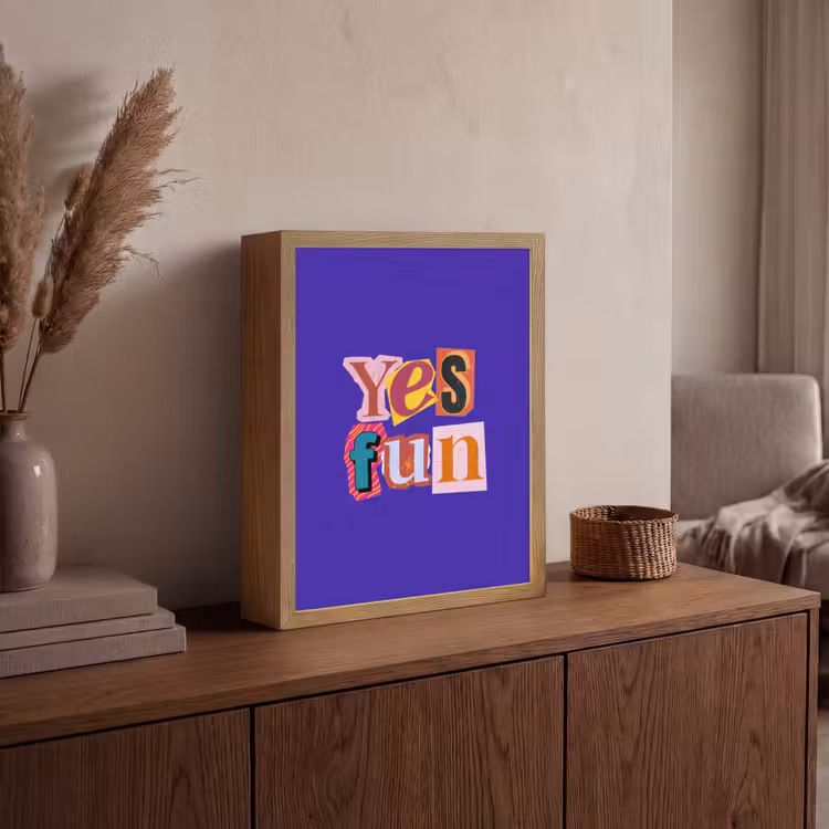Lightbox - Wandlamp - Yes fun - Kleurrijk - Collage-stijl — 4