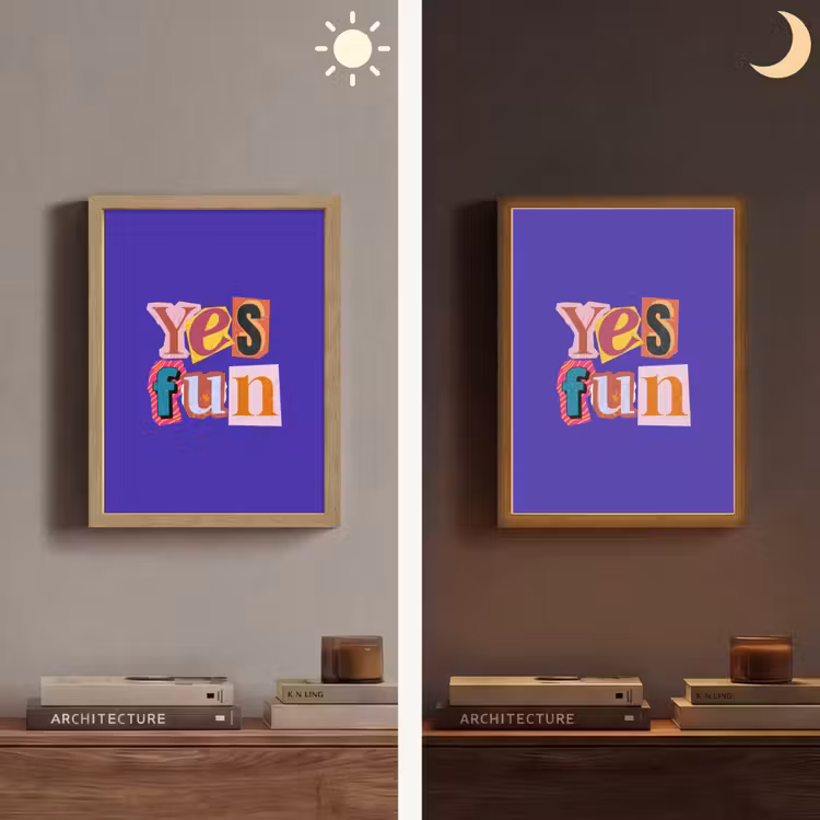 Lightbox - Wandlamp - Yes fun - Kleurrijk - Collage-stijl — 5