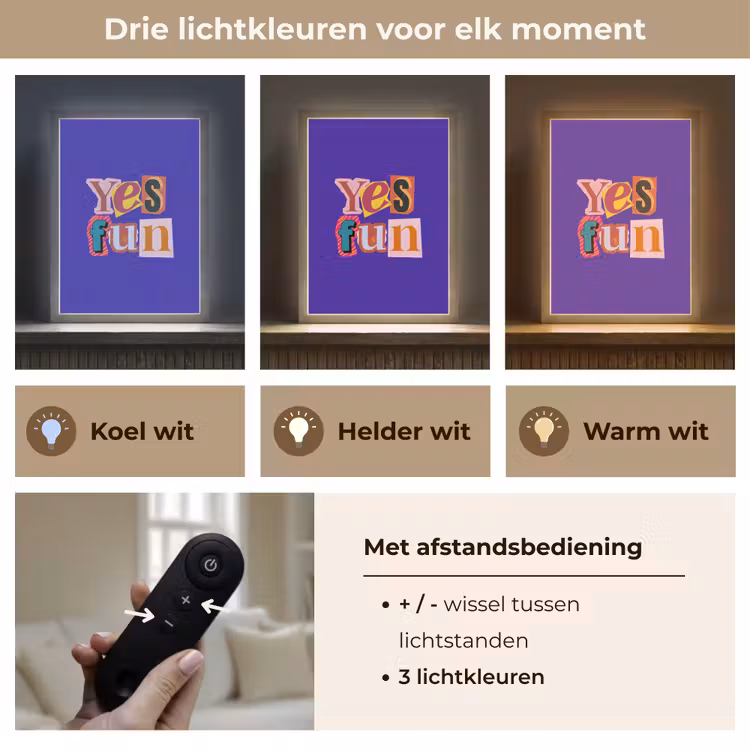 Lightbox - Wandlamp - Yes fun - Kleurrijk - Collage-stijl — 7