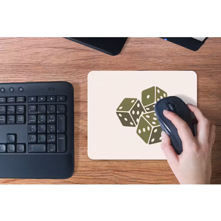 Muismat - Dobbelsteen - Spel - Groen - Abstract — 3