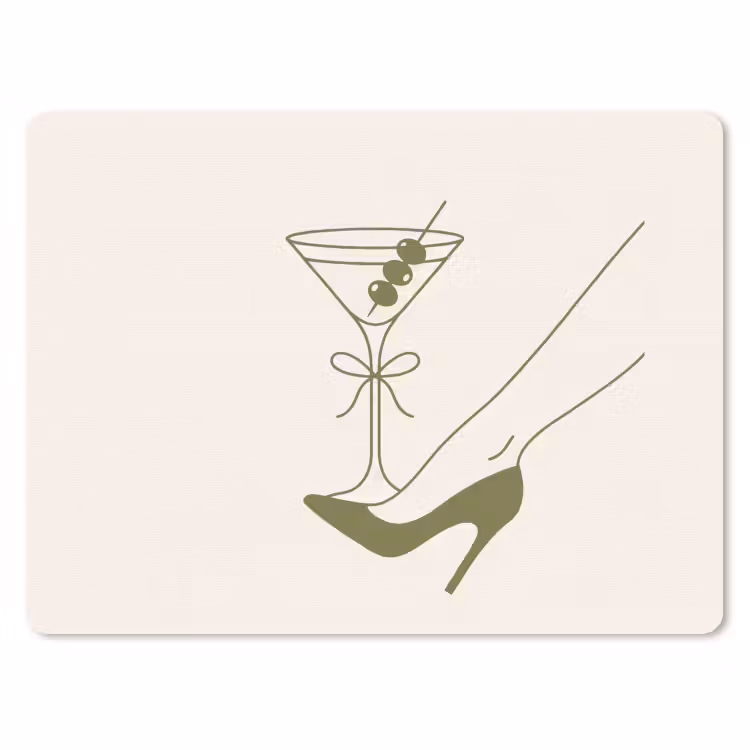 Muismat - Drank - Martini - Hoge hak - Mode - Groen — 1