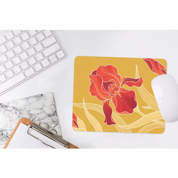 Muismat - Bloemen - Illustratie - Rood — 2