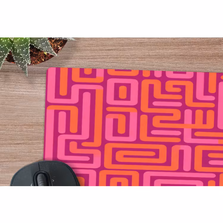 Muismat - Abstract - Patroon - Lijnen - Roze - Oranje — 5