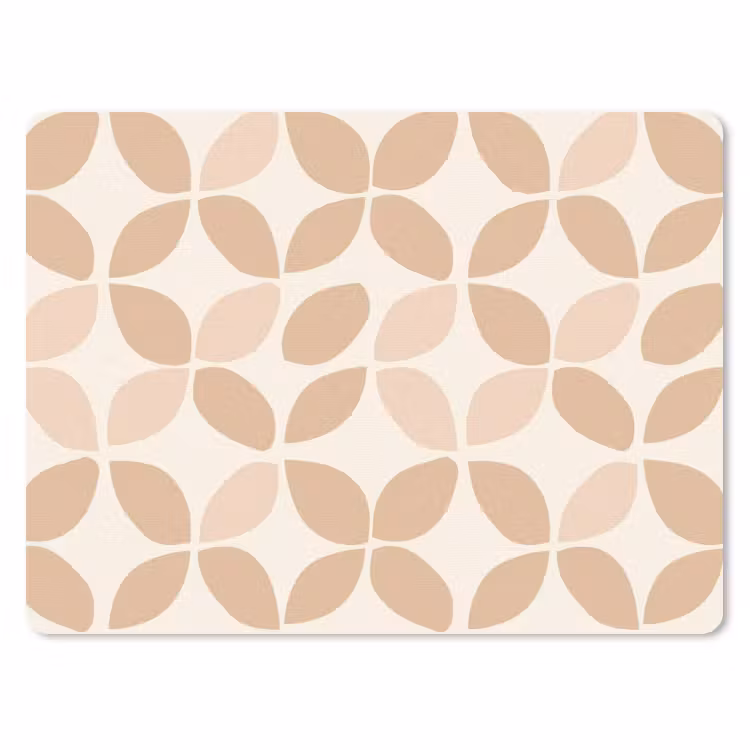 Muismat - Beige - Bladeren - Minimalistisch - Patroon — 1