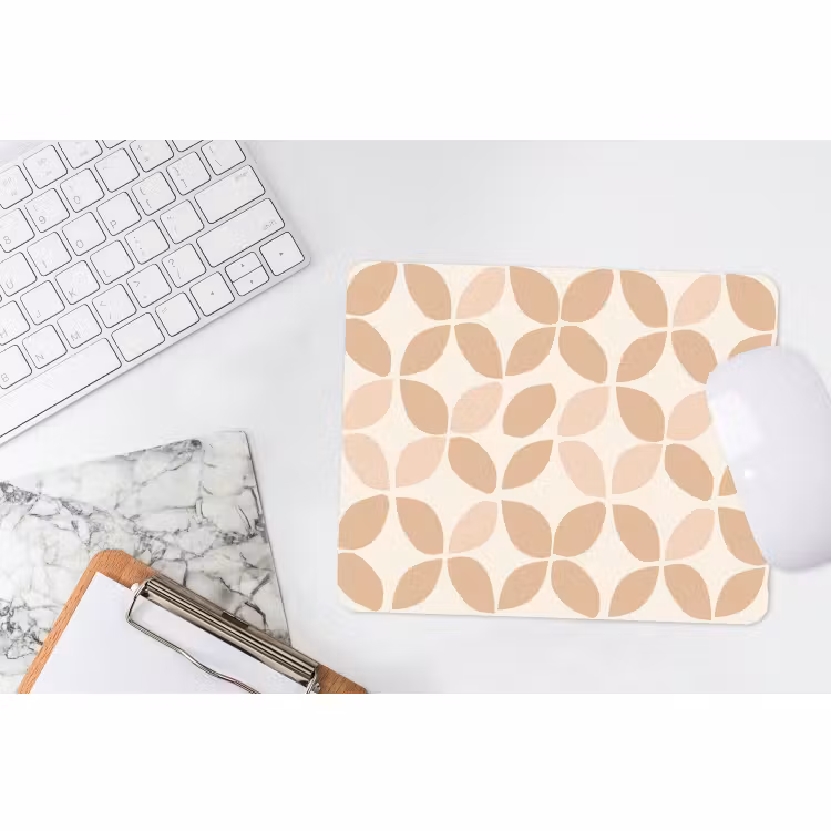 Muismat - Beige - Bladeren - Minimalistisch - Patroon — 2