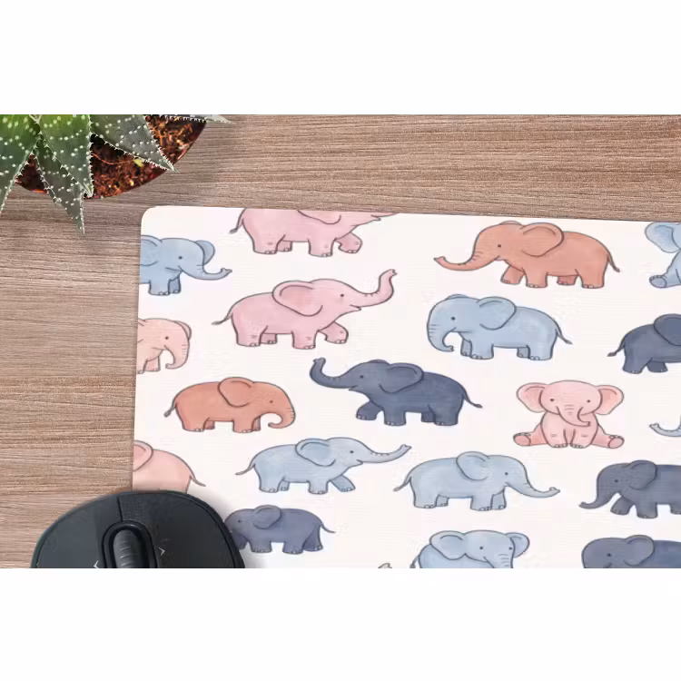 Muismat - Dieren - Patroon - Kinderkamer - Pastel - Speels — 5