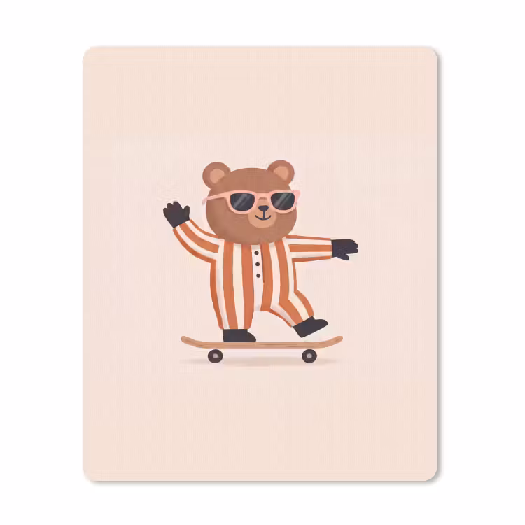 Muismat - Dieren - Skateboard - Spel - Cartoon - Roze — 1
