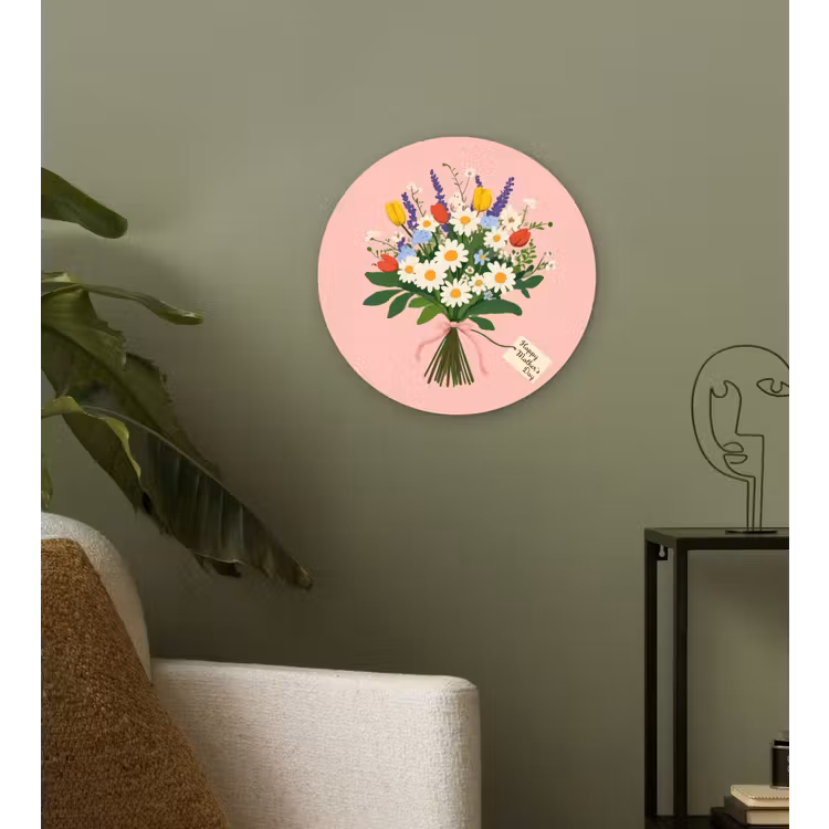 Muurcirkel - Bloemen - Lint - Kaartje — 3