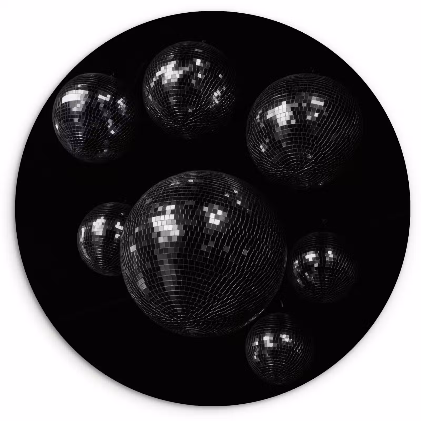 Muurcirkel - Discoballen - Minimalistisch - Zwart — 1