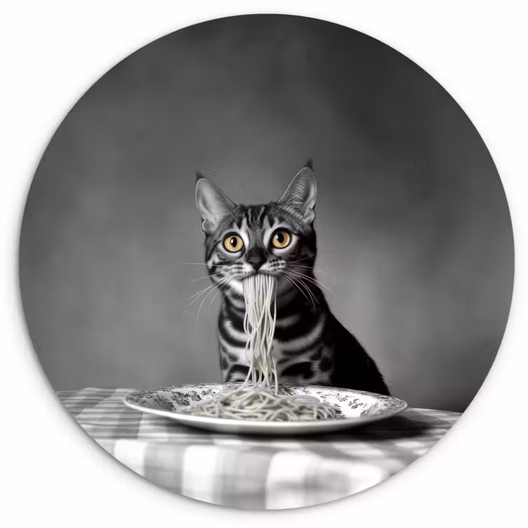 Muurcirkel - Bengaal - Kat - Tafelkleed - Zwart - Wit - Dier — 1