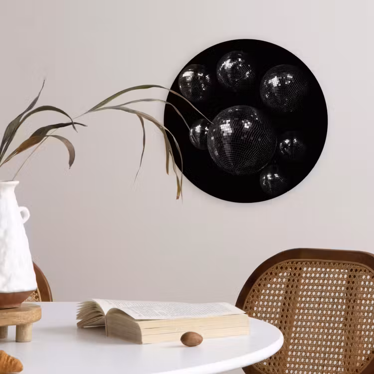 Muurcirkel - Discoballen - Minimalistisch - Zwart — 4