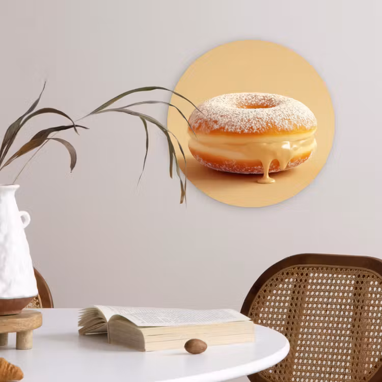 Muurcirkel - Donut - Romig - Poedersuiker - Beige — 4