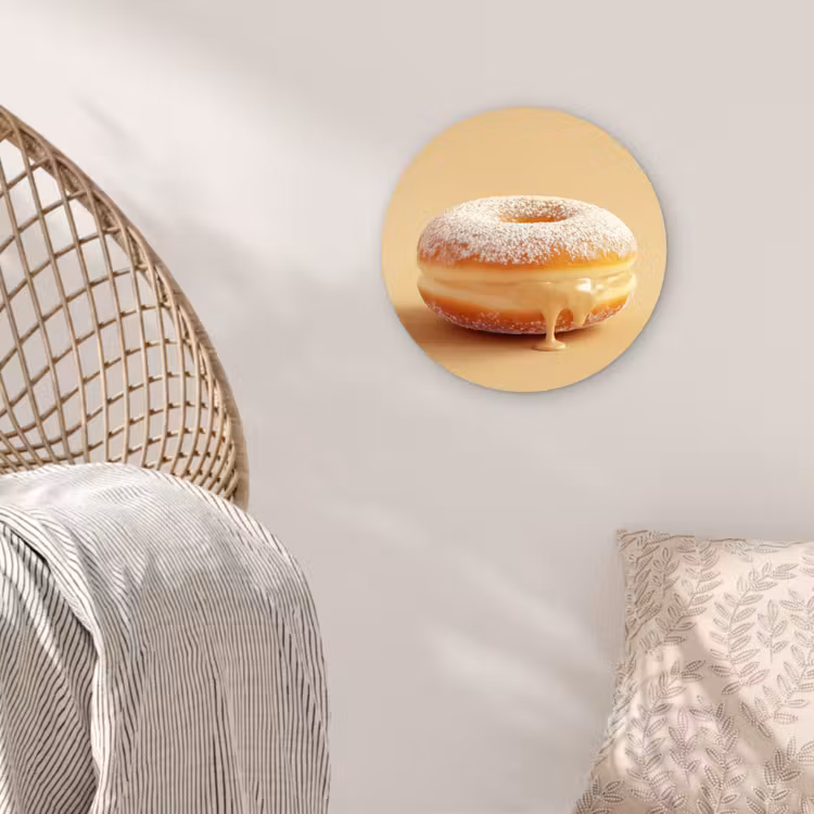 Muurcirkel - Donut - Romig - Poedersuiker - Beige — 5