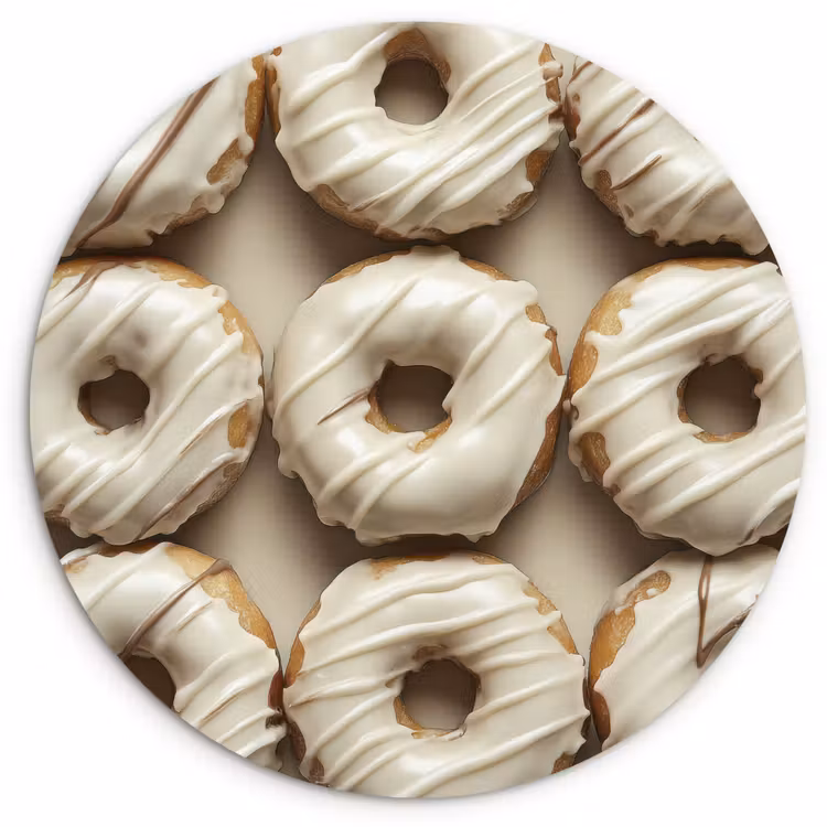 Muurcirkel - Donuts - Chocolade - Wit - Beige — 1
