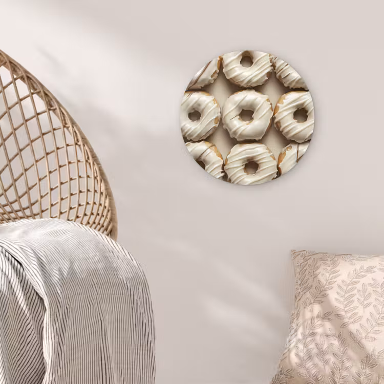 Muurcirkel - Donuts - Chocolade - Wit - Beige — 5