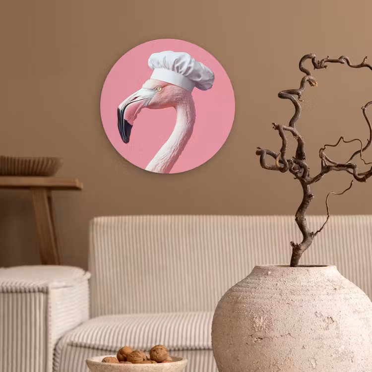 Muurcirkel - Flamingo - Roze - Koksmuts - Vogel — 2