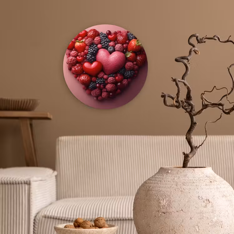 Muurcirkel - Fruit - Hartjes - Aardbeien - Frambozen - Bosbessen — 2