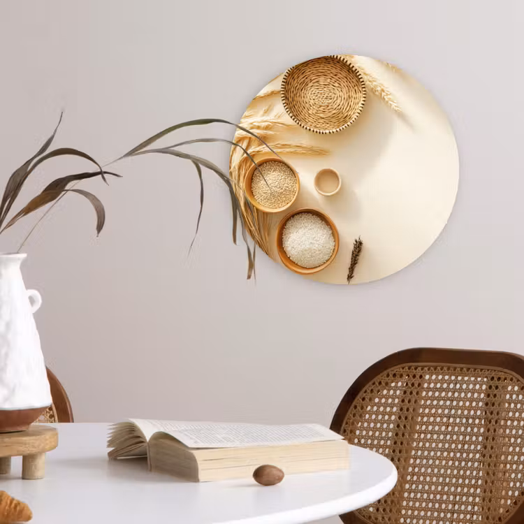 Muurcirkel - Granen - Hout - Kom - Beige — 4