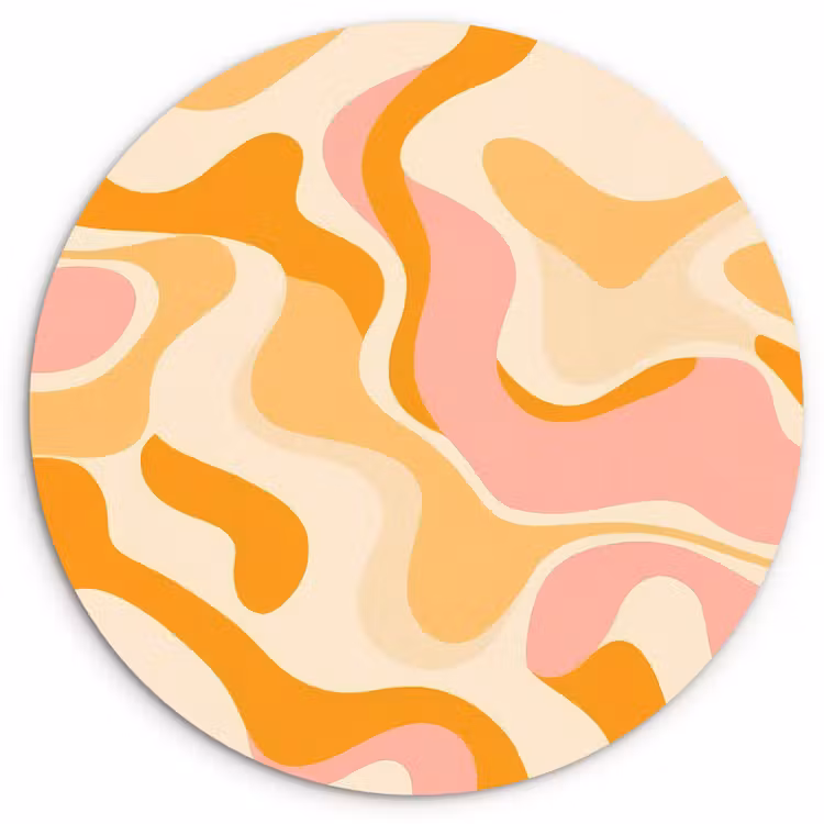 Muurcirkel - Abstract - Golvend - Oranje — 1