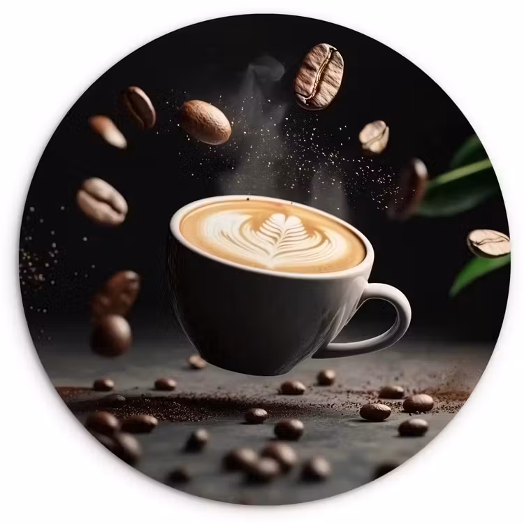 Muurcirkel - Cappuccino - Kop - Bonen - Bruin — 1
