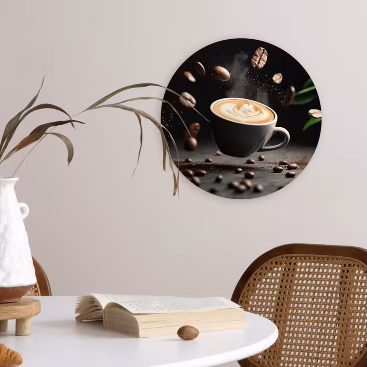 Muurcirkel - Cappuccino - Kop - Bonen - Bruin — 4