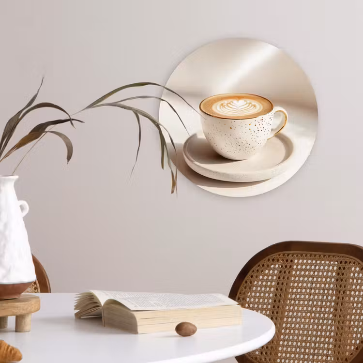 Muurcirkel - Cappuccino - Schuim - Schotel - Beige — 4