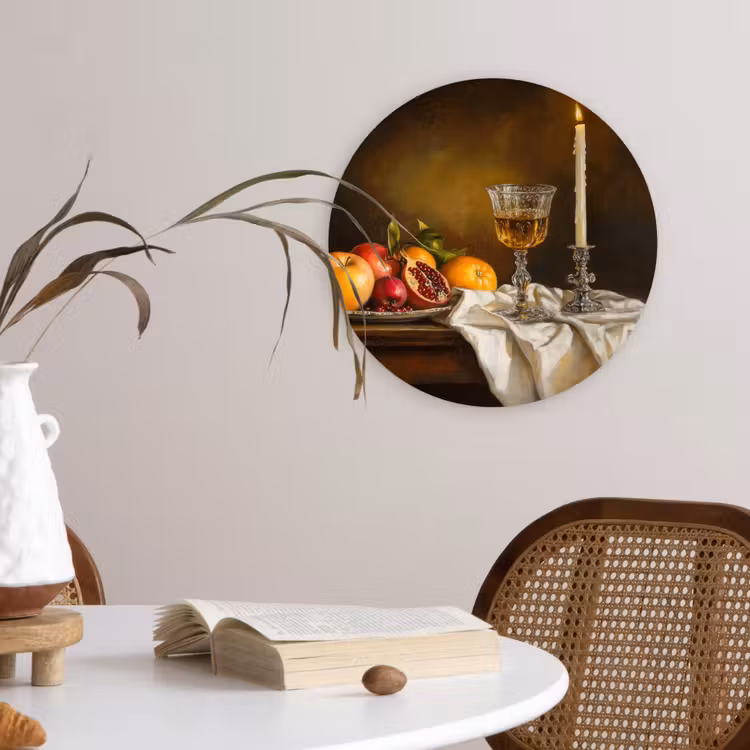 Muurcirkel - Fruit - Stilleven - Wijn - Kaars — 4