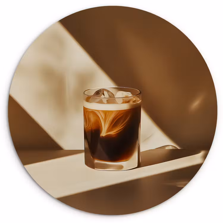 Muurcirkel - Glas - Ijskoffie - Schaduw - Bruin — 1