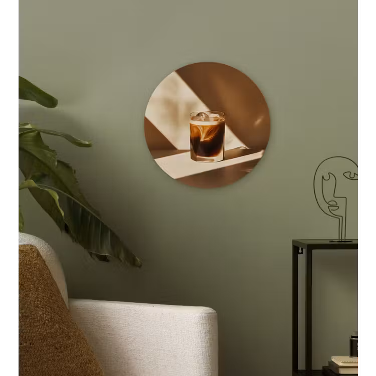 Muurcirkel - Glas - Ijskoffie - Schaduw - Bruin — 3
