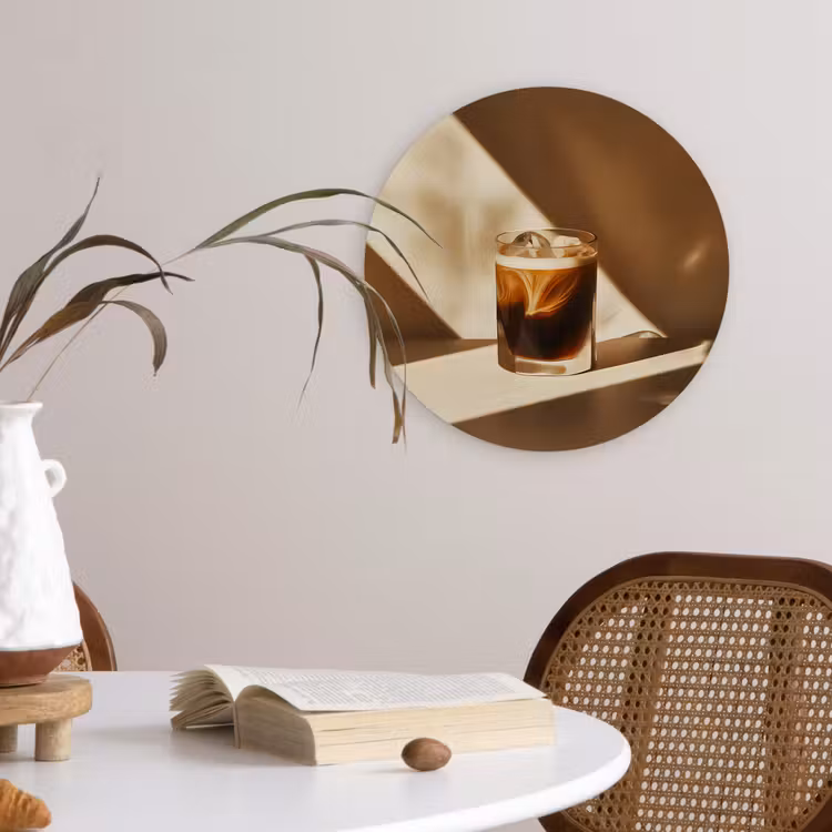 Muurcirkel - Glas - Ijskoffie - Schaduw - Bruin — 4