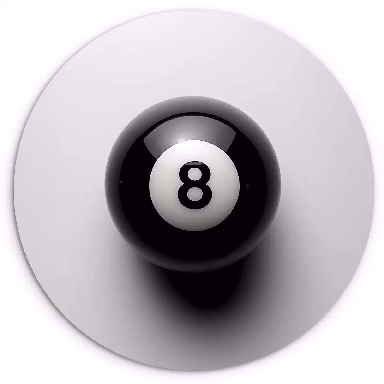 Muurcirkel - Biljartbal - Getal - Acht - Wit — 1