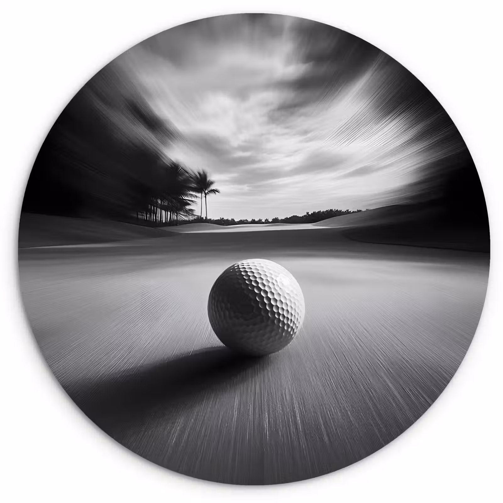 Muurcirkel - Golfbal - Wazig - Zwart — 1