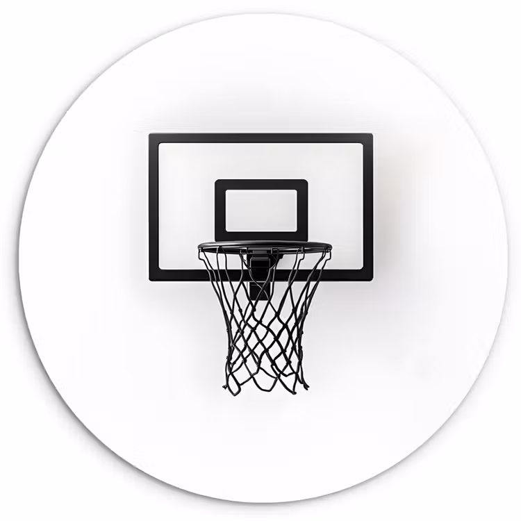 Muurcirkel - Basketbalbord - Minimalistisch - Zwart — 1
