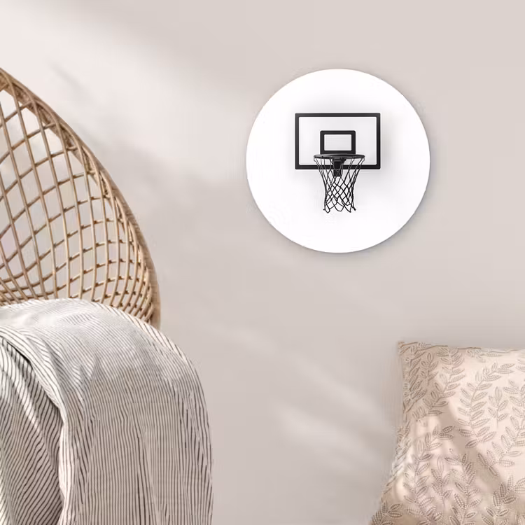 Muurcirkel - Basketbalbord - Minimalistisch - Zwart — 5