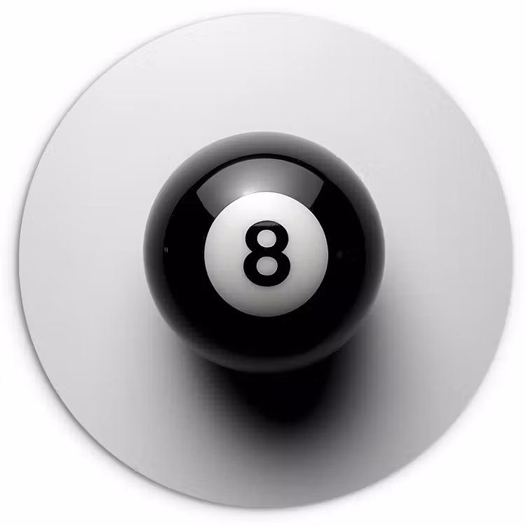 Muurcirkel - Biljartbal - Getal - Acht - Wit — 1