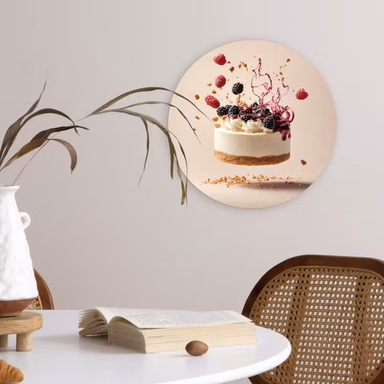 Muurcirkel - Cheesecake - Eten - Roze - Taart — 4