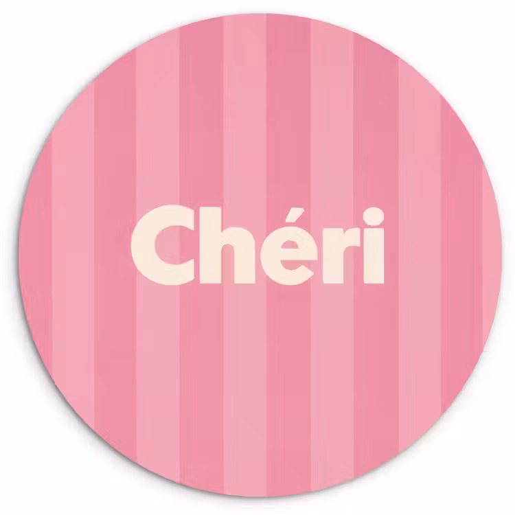 Muurcirkel - Gestreept - Roze - Chéri — 1