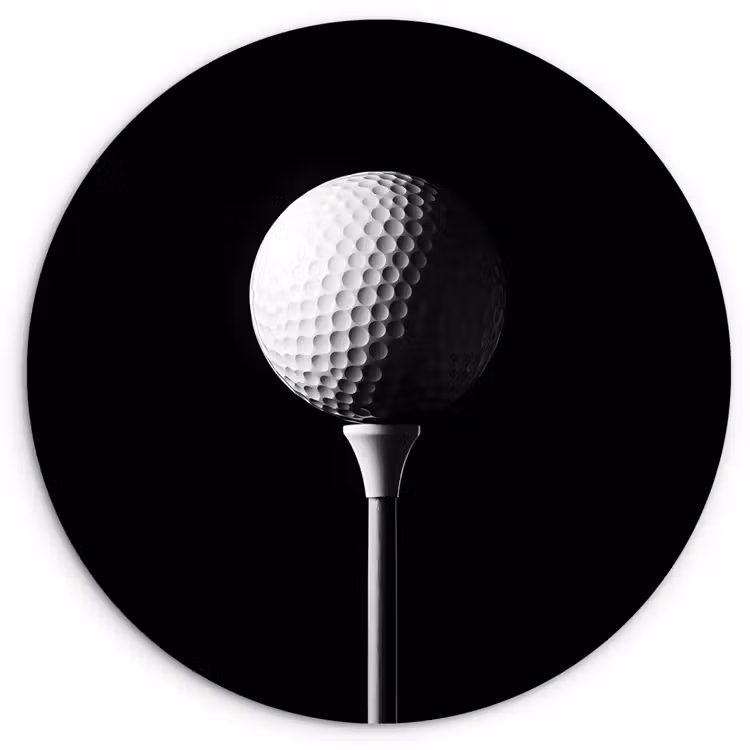Muurcirkel - Golfbal - Minimalistisch - Wit — 1