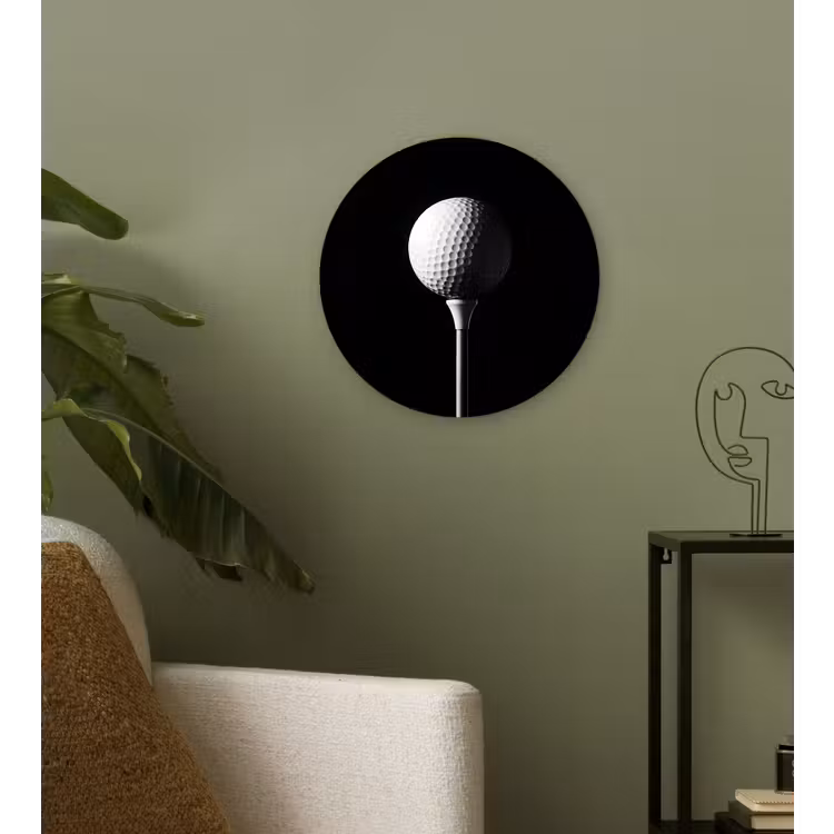 Muurcirkel - Golfbal - Minimalistisch - Wit — 3