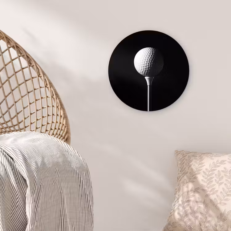 Muurcirkel - Golfbal - Minimalistisch - Wit — 5