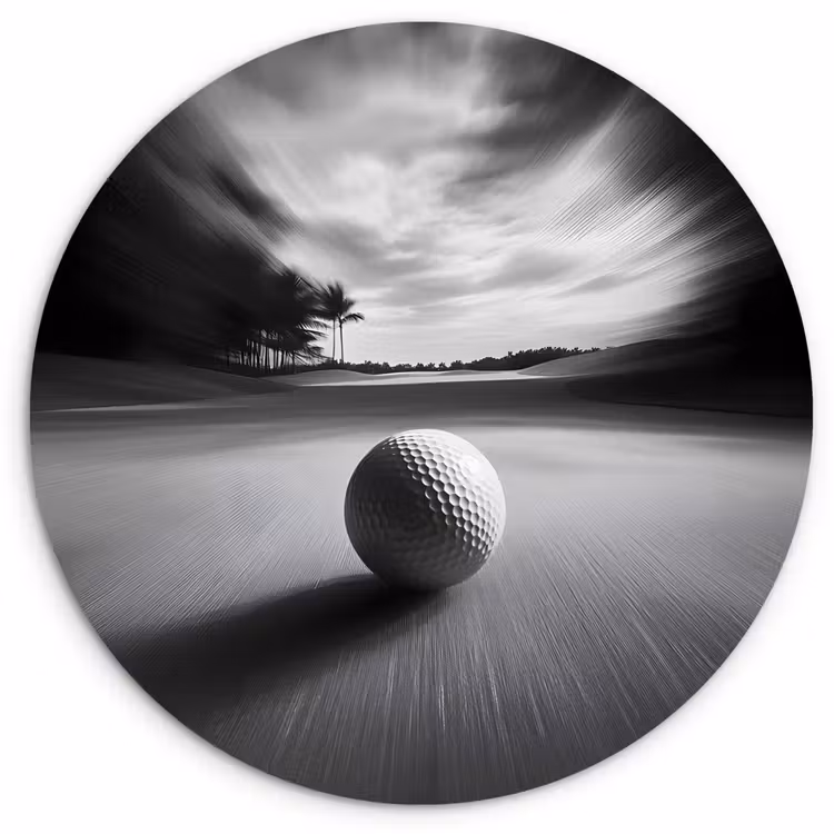 Muurcirkel - Golfbal - Wazig - Zwart — 1