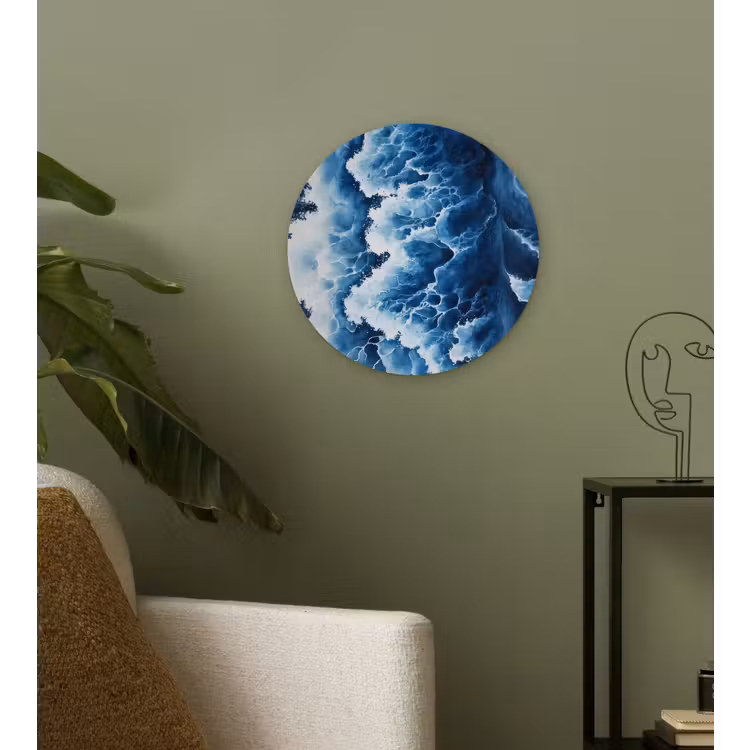Muurcirkel - Golven - Blauw - Schuim — 3